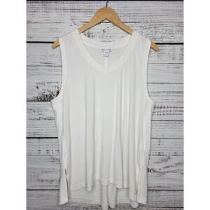Athleta Sleeveless V-Neck Tunic Top White Size Large